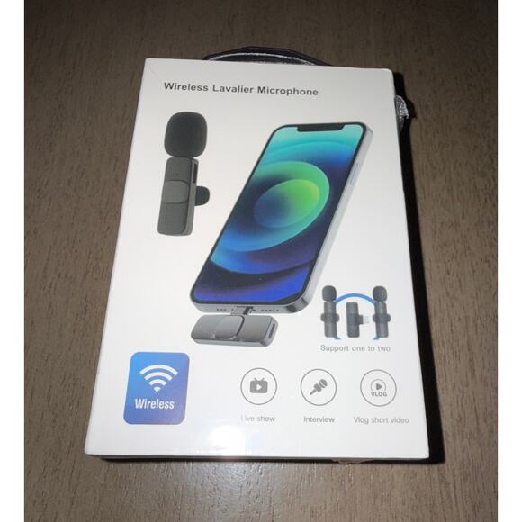 Hoodkart Wireless Lavalier Mic 2-Pack, Plug & Play, iPhone/Android, No App/Blue - Picture 2 of 11